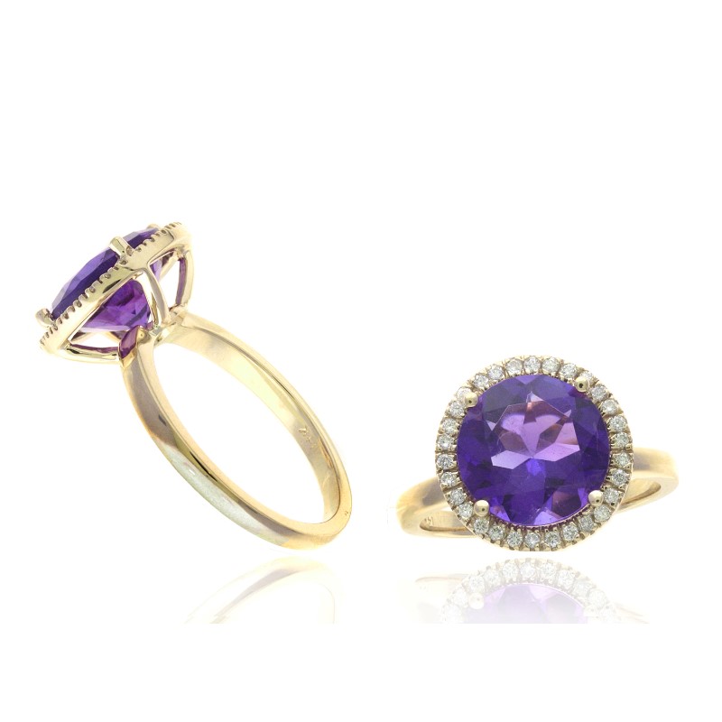 Amethyst And Diamond Ring
